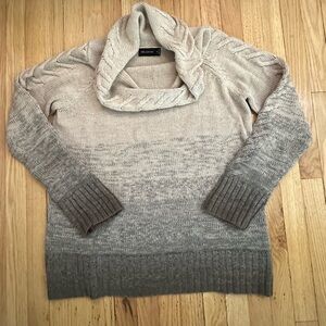 The Limited Two-Tone Gray Cowl Neck Sweater